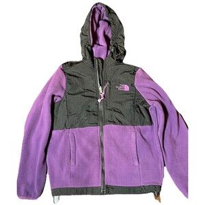 The North Face Fleece Jacket Purple Black Full Zip Youth L (8-10)